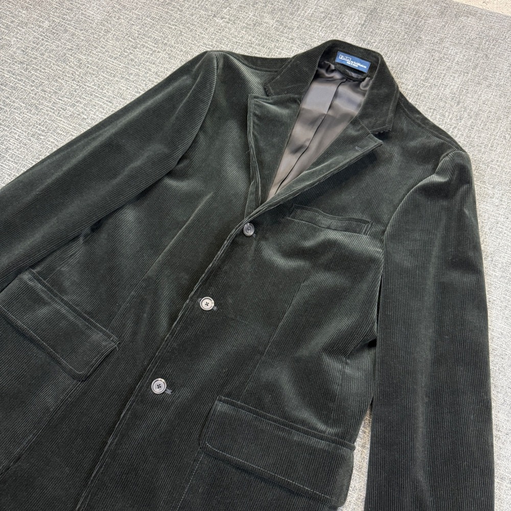 Vintage Polo Ralph Lauren Blazer Mens 38R Black Corduroy Sport Coat Jacket